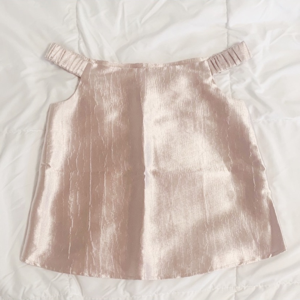 ASOS Rose Gold Off The Shoulder Top